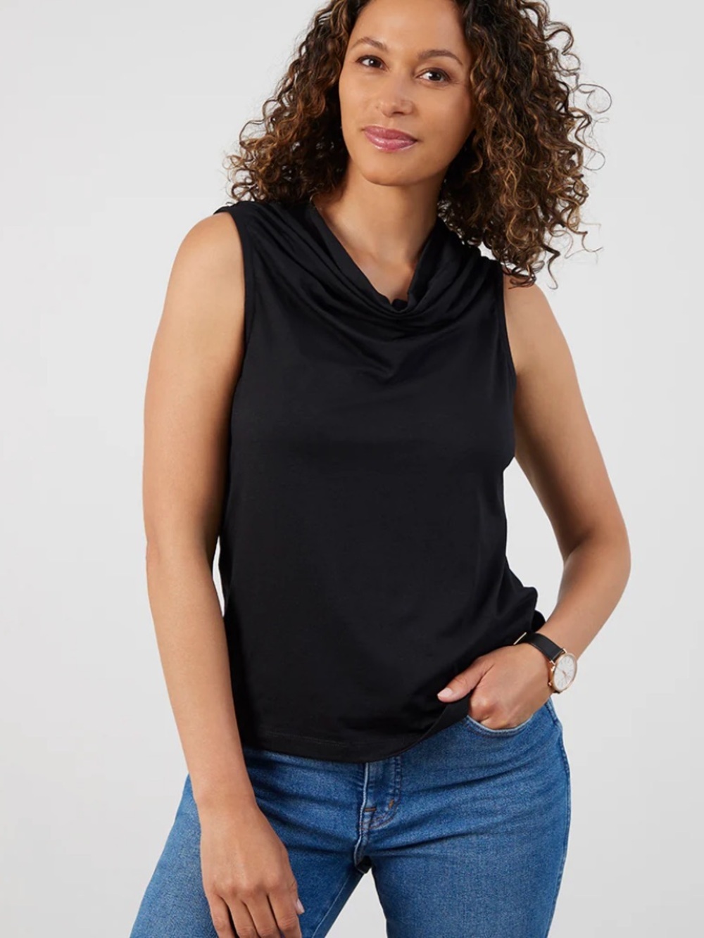 Bluffworks Threshold Black Cowl Neck Sleeveless Top Womens S NWT